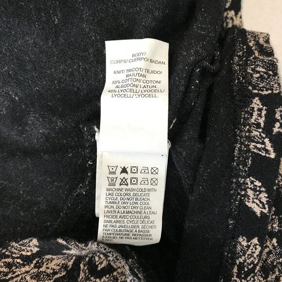 Lucky Brand Womens Black Floral Button Front Balloon Long Sleeve Blouse Size S - Picture 8 of 9